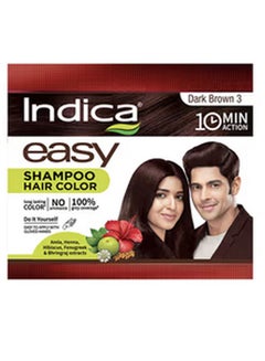 Buy Easy 10 Minutes Shampoo Hair Color Dark Brown 18ml in UAE