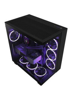 Buy NZXT H9 Flow Dual-Chamber Mid-Tower ATX Gaming PC Case, High-Airflow Top Panel, Temp Glass Front & Side, Up to 360mm Radiator & 10x 120mm Fans Support, USB 3.2 Type-C & A Ports, Black | CM-H91FB-01 in UAE