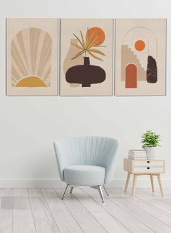 اشتري طقم من ٣ لوحات كانفاس على إطار خشبي تصميم نمط بوهيمي مزخرف للمنزل غرفة المعيشة المكتب الديكور في السعودية