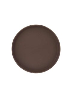 اشتري Non Slip Plastic Slip Tray Round Brown 28 cm في الامارات