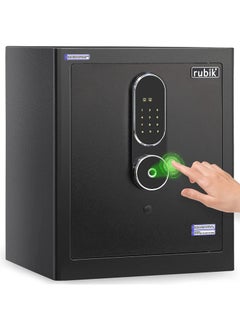 اشتري Safe Box Biometric Fingerprint, Digital Touch Lock and Key, Large Capacity, Suitable for Home Office Business (RB-MGF45, 45x38x32cm) Black في الامارات