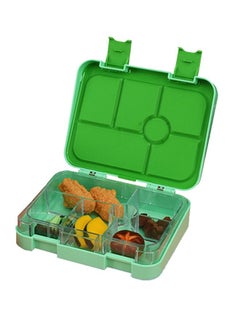 Buy Square Sealed Lattice Portable Lunch Box Green in Saudi Arabia