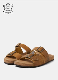 Buy Double Buckle Strap Louis Suede Sandal in Saudi Arabia