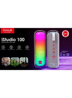 Buy iStudio 100 Wireless Bluetooth Speaker RGB Lighting Long Range Rechargeable Sound & Bass Carry Strap Lightweight for Home Outdoor Stereo in UAE