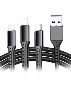Buy 3-in-1 charging cable Thickened material Stretch resistance anti-winding support 66W super fast charge in Saudi Arabia