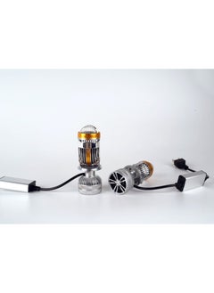 Buy Toby's H4 Bi-LED Mini Projector Dual Lens Headlight Bulb in UAE