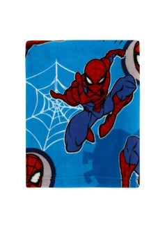 اشتري Marvel Spiderman Wall Crawler Red White And Blue Spider Webs Toddler Blanket في الامارات