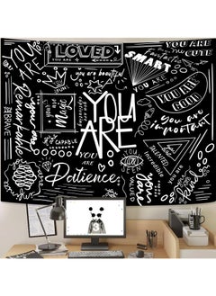 Buy Tapestry Wall Hanging, Black Classroom, Quote Happiness Tapestry Funny Tapestries  for Teen Girl Living Room Dorm (Black) in UAE