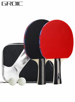 اشتري Ping Pong Paddles Table Tennis Paddle,Professional Table Tennis Racket,Composite Rubber Ping Pong Paddle Set with Table Tennis Racket Bag and 2 Rackets في السعودية