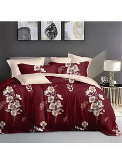 Buy 6-Piece King Size Duvet Cover Set Microfibre Super Soft Cotton Includes 1xDuvet Cover 220x240cm Sheet 200x200+30cm 4xPillowcases 50x75cm in UAE