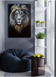 Buy Canvas Wall Art Stretched Over Wooden Frame with Lion Painting in Saudi Arabia