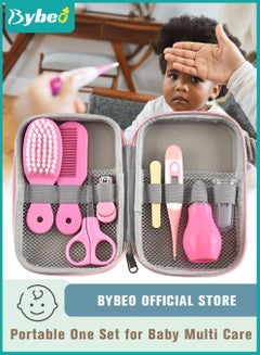 اشتري Baby Grooming Kit, 8 in 1 Infant Hair Brush/Nail Clipper/Nose Cleaner/Finger Toothbrush/Nail Scissors/Manicure Kits for Babies Care Keep Healthy and Clean في السعودية