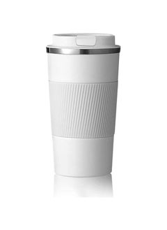 Buy Travel Coffee Mug, Spill Proof Leakproof 16 oz Insulated Coffee Mug with Screw Lid, Stainless Steel Vacuum Tumbler, Reusable Thermal Coffee Cup for Hot and Cold Drinks, 510ml, White in Saudi Arabia