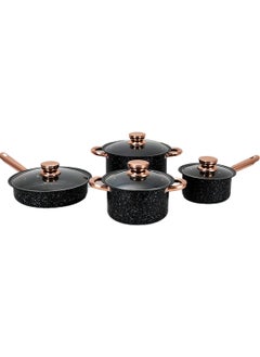 Buy 8Pcs Medical Stone Non-stick Pan Set Frying Pan Milk Pan Soup Pot Set Potware in Saudi Arabia