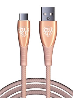 Buy USB Type-C Fast Charging Cable QC3.0 100cm 3A Beige Pink Color in UAE