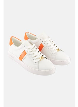 Buy Women Medium Irving Lace Up Casual Shoes, White/Orange in Saudi Arabia