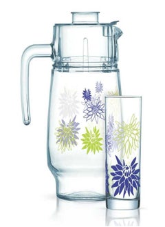 Buy Luminarc, a set of 6 cups, capacity 30 cl, plus a flask with a lid, capacity 1.3 liters, glass. in Egypt