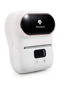 اشتري Phomemo M110 طابعة ملصقات حرارية محمولة اتصال Bluetooth تنطبق على وضع العلامات على كبل مكتب الشحن الباركود بالتجزئة والمزيد مع 1 40 × 30mm Label Roll أبيض في الامارات