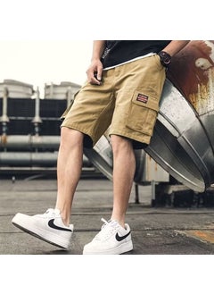 Buy Mens Casual Shorts Summer Loose FitKhaki Khaki in Saudi Arabia