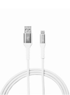 Buy CBL-100 USB-A to Lightning MFI Certified Fast Charge and SYNC Tangle-free Fishing net wire braided Cable, 30,000x Bend-tested 1.2M WHITE in UAE