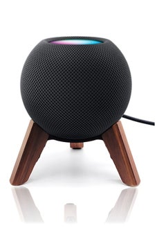 اشتري حامل خشبي حقيقي لقاعدة HomePod Mini-Mid-Mid-Century الحديثة، حامل خشبي ثلاثي القوائم بإطار معدني، حامل آمن وثابت مع وسادة سيليكون مضادة للانزلاق تحمي مكبر الصوت الصغير Home Pod جيدًا في السعودية