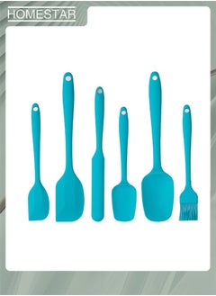 Buy 6 Piece Silicone Spatula Non-Stick Rubber Spatula Set, Heat-Resistant Spatula Kitchen Utensils Set For Cooking, Baking And Mixing in Saudi Arabia