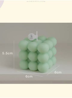 Buy Cube-shaped soy wax candle with green bubbles in Saudi Arabia