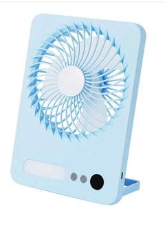 Buy Portable Desk Mini Fan 3 Speeds With LED Lights USB Rechargeable in Egypt