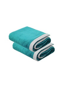 Buy 2 Piece Oversized Velour Luxury Beach Towel -Fluffy Velour Cotton 90 x 165 Cm-  450 GSM 100 % Cotton in UAE