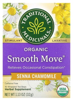 Buy Organic Smooth Move Senna Chamomile Caffeine Free 16 Wrapped Tea Bags 1.13 oz (32 g) in UAE