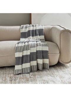 Buy Lisse Stripe Chunky Knitted Throw 170 x 130 cm in Saudi Arabia