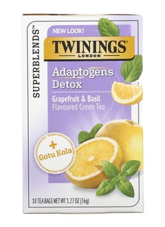 Buy Adaptogens Detox Green Tea Grapefruit & Basil 18 Tea Bags 1.27 oz (36 g) in UAE