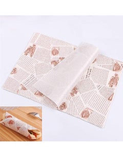 Buy 100 Pieces Sandwich Wrapper Waxed Baking Paper Disposable Greaseproof Square Food Wrap Tray Liner for Burger Cake Bread in Saudi Arabia