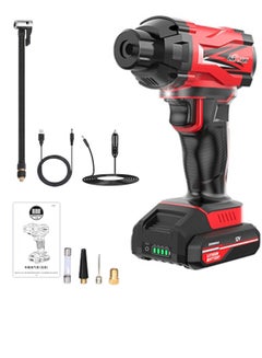 QUIKRA T22 Tire Inflator Portable Air Compressor Air Pump For Car Tires With Digital Pressure Gauge, LED Light And Auto Shut-Off Function - Cordless...