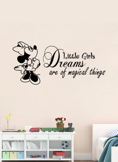 Buy Little Girls Dream of Magical Things Mini Mouse Quote Wall Decal - Wall Arts Home Décor - Wall Sticker, 80x37 cm by Spoil Your Wall in UAE