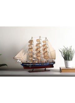 Buy Sail Wooden Boat Decor 60x12x80cm Brown in UAE