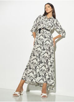 Buy Iconic All-Over Floral Print Maxi Trapeze Dress in Saudi Arabia