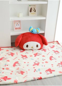 Buy Cartoon Sanrio Melody 2-in-1 pillow flannel blanket set, suitable for plane and train travel, camping or office nap blanket (blanket size 150cmx100cm) in Saudi Arabia