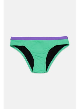 Buy Women Plain Print Bikini Bottom, Green and Purple in Saudi Arabia