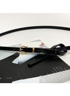 Buy Womens Leather Skinny Belt Retro FashionBlack Black in UAE