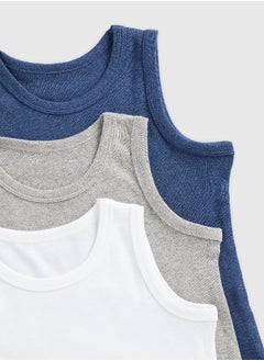 Buy Marl Sleeveless Vests - 3 Pack in Saudi Arabia