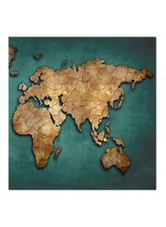 اشتري World Map MDF Wall Art Blue/Beige في الامارات