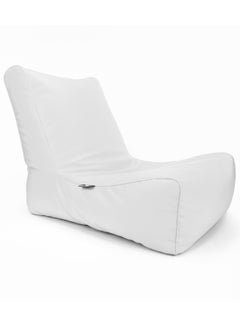 Buy Luxe Decora Sereno Recliner Lounger Faux Leather Bean Bag with Filling White in UAE