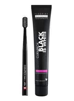 Buy Black is White Toothpaste, 60ml + CS 5460 Ultra-Soft Toothbrush - Activated Charcoal Whitening Toothpaste Set in UAE