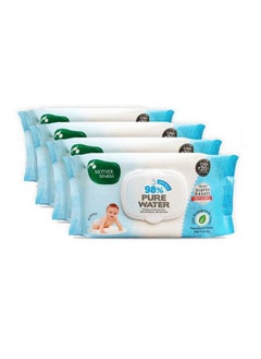 Buy Plant Based Fabric Blue Baby Water Based Wipes (Pack Of 4, 80 Pieces) in Saudi Arabia