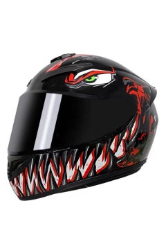 Buy Motorcycle Helmet Full Face Cover Black/Red in Saudi Arabia