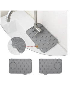 Buy Silicone Sink Mat 2 Pcs Kitchen Sink Splash Guard Soap Sponge Holder Silicone Draining Mat Kitchen Faucet Faucet Handle Drip Catcher Tray Mat for Kitchen Dish Drying Mats Sponge Holder in Saudi Arabia