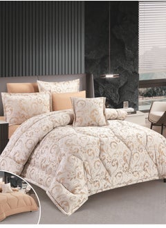 Buy Jacquard comforter set from Horse with a durable and soft fabric 7 pieces king size in Saudi Arabia