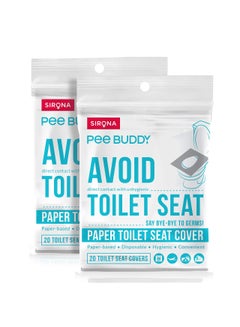 Buy Sirona Pee Buddy Disposable Toilet Seat Covers - 20 Sheets Pack of 2 in UAE