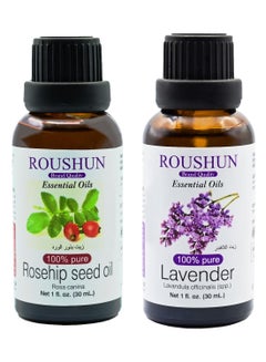 Buy Pure Essential Oil Set consisting of lavender oil and rose seed oil 30 ml in Saudi Arabia